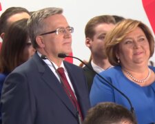 Bronisław i Anna Komorowscy w czasie wieczoru wyborczego/YouTube @Fakt