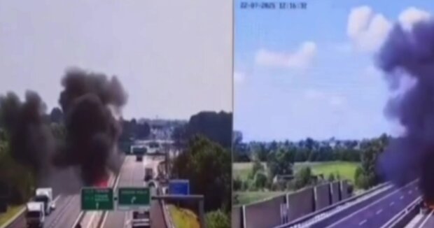 samolot runął na autostradę