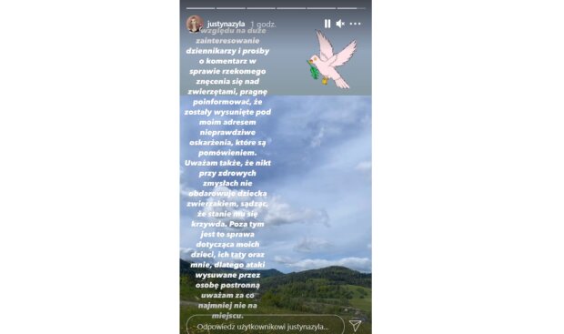Oświadczenie Justyny Żyły/Instagram @Justyna Żyła