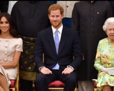 Meghan Markle, książę Harry i Królowa Elżbieta II/YouTube @Dla Ciekawskich